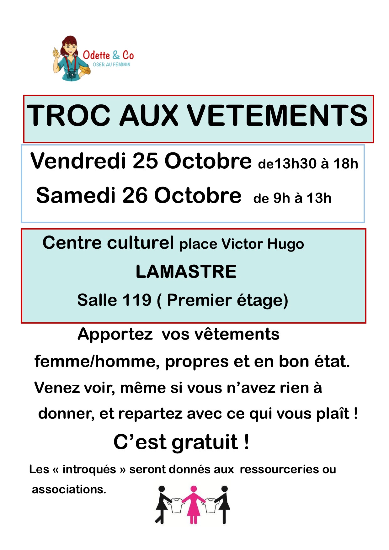 affiche troc aux vetements.octobre 2024